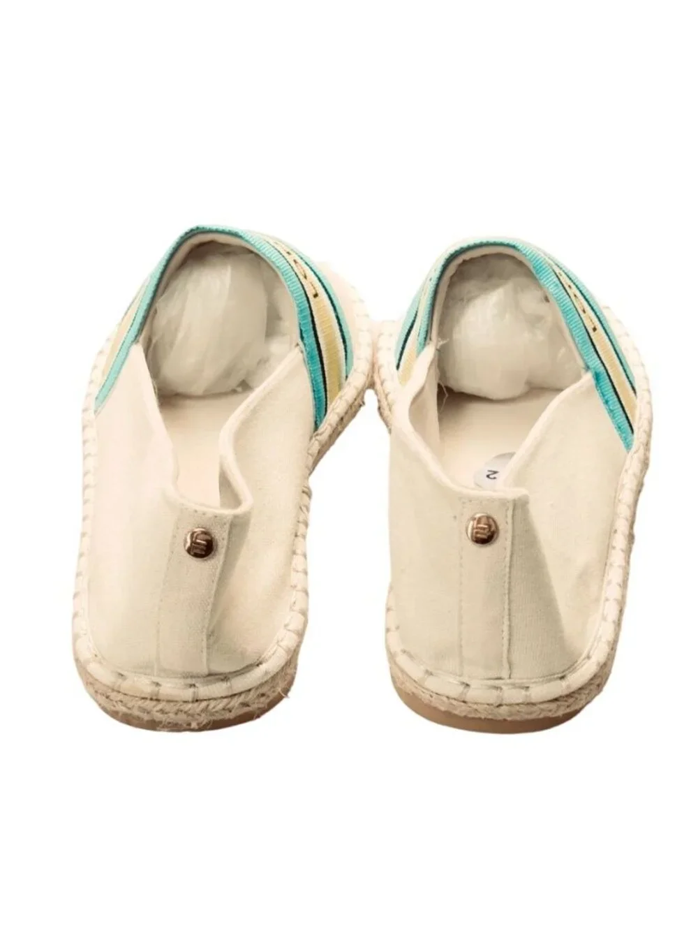 LONDON FOG COLLECTION Women's Shoes Beige Fabric Slip Espadrille Flats SIZE 8.5